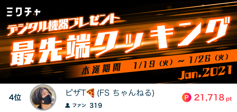 ピザT最先端クッキング4位